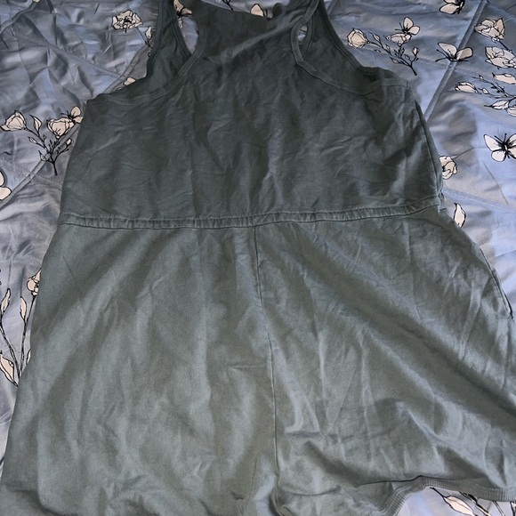 Aerie Green Jumpsuit with White Tie - Picture 3 of 6